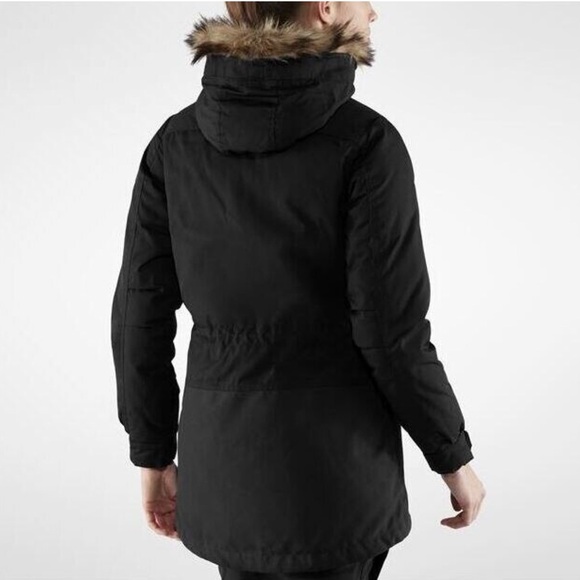 Fjallraven Singi Down Jacket Parka Black Womens XS Outdoor Rugged Gorpcore $640 - Picture 2 of 16